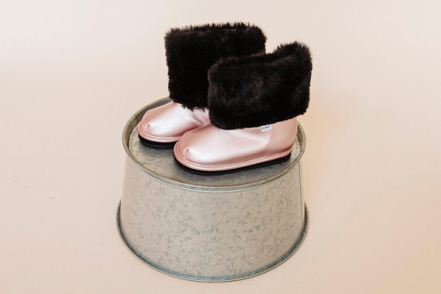 Rose Gold Boot Top with Faux-fur Lining