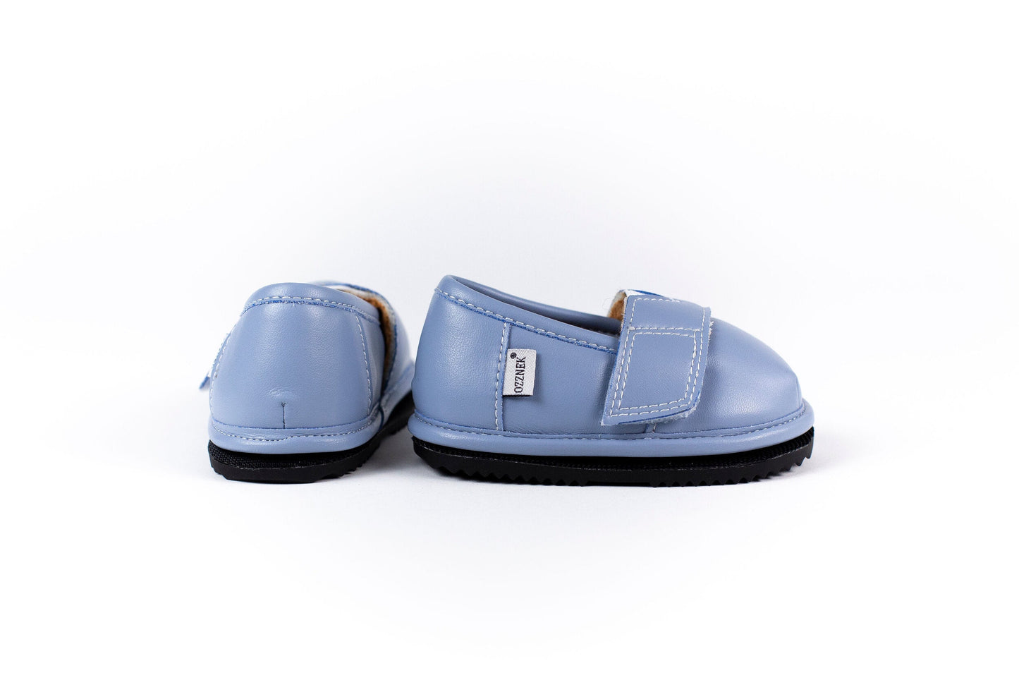 Blue-Grey Casual Shoe Top with Velvet Lining