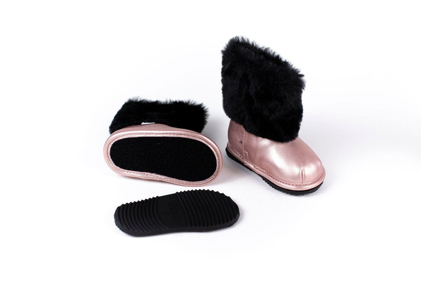 Rose Gold Boot Top with Faux-fur Lining